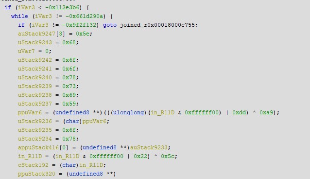 Обфускация строк в декомпиляторе Ghidra