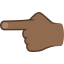 Backhand index pointing left: medium-dark skin tone :point_left_tone4: 👈🏾