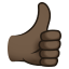 Thumbs up: dark skin tone :thumbsup_tone5: 👍🏿
