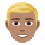 Blond-haired man: medium skin tone :blond-haired_man_tone3: 👱🏽♂️