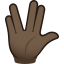 Vulcan salute: dark skin tone :vulcan_tone5: 🖖🏿
