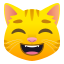 Grinning cat face with smiling eyes :smile_cat: 😸