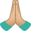 Folded hands: medium-light skin tone :pray_tone2: 🙏🏼