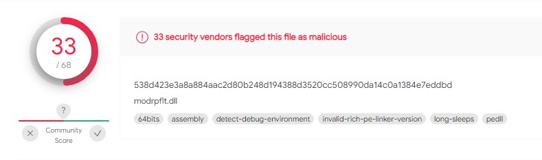 Детекты антивирусных движков для старого файла