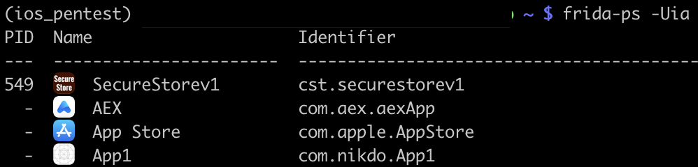 Identifier исследуемого приложения