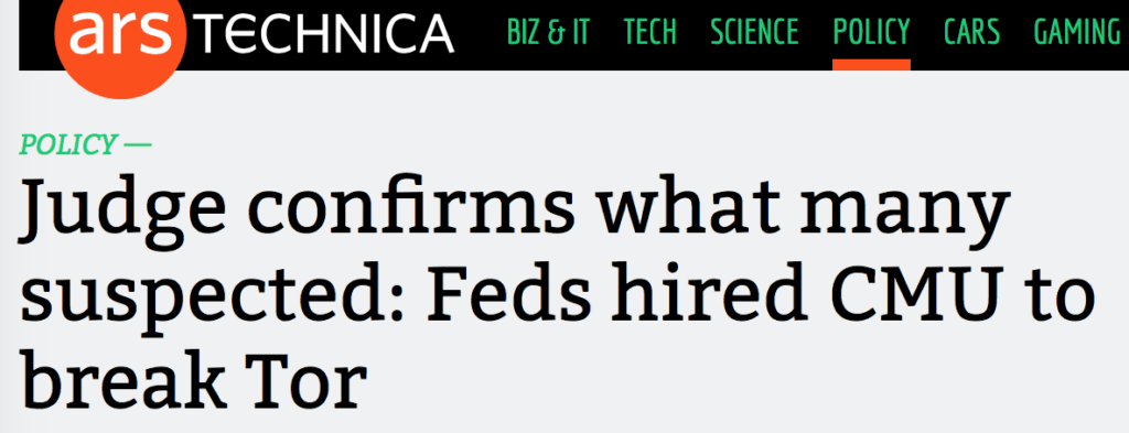 Tor并非匿名工具