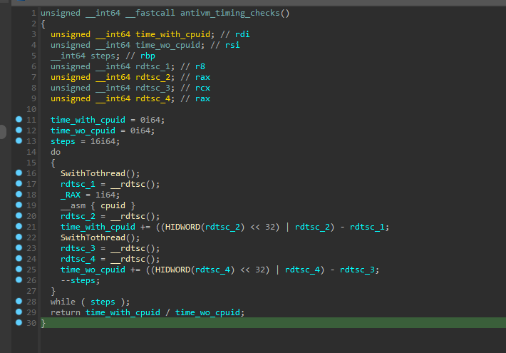 Рисунок 5. Временная проверка в IcedID (SHA-256 — a9fc2b58e0e714a5135bff2d7c5c3a1d46359363696bdfa3feaabeb6f6bdc3af)  