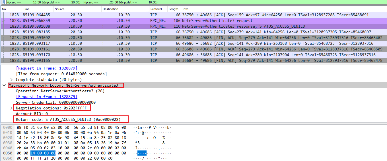 Рисунок 8. Отправка ошибки от сервера