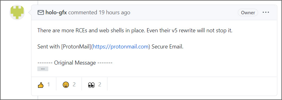 Holo-Gfx warning of RCE vulnerabilities and web shells