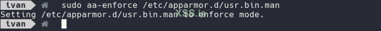 sudo aa-enforce /etc/apparmor.d/usr.bin.man
