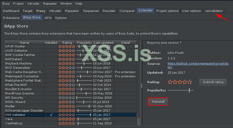 Burp Suite для пентестинга: XSS Validator