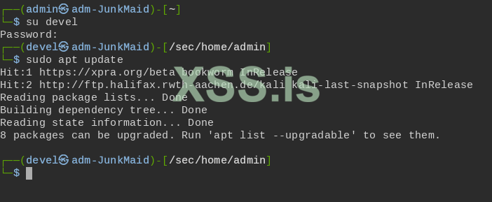 devel ALL = (root) /usr/bin/apt install, /usr/bin/apt update, /usr/bin/apt upgrade