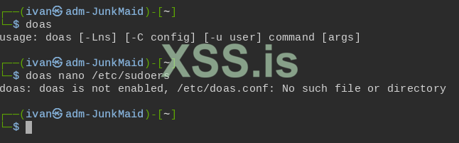 doas: doas is not enabled, /etc/doas.conf: No such file or directory