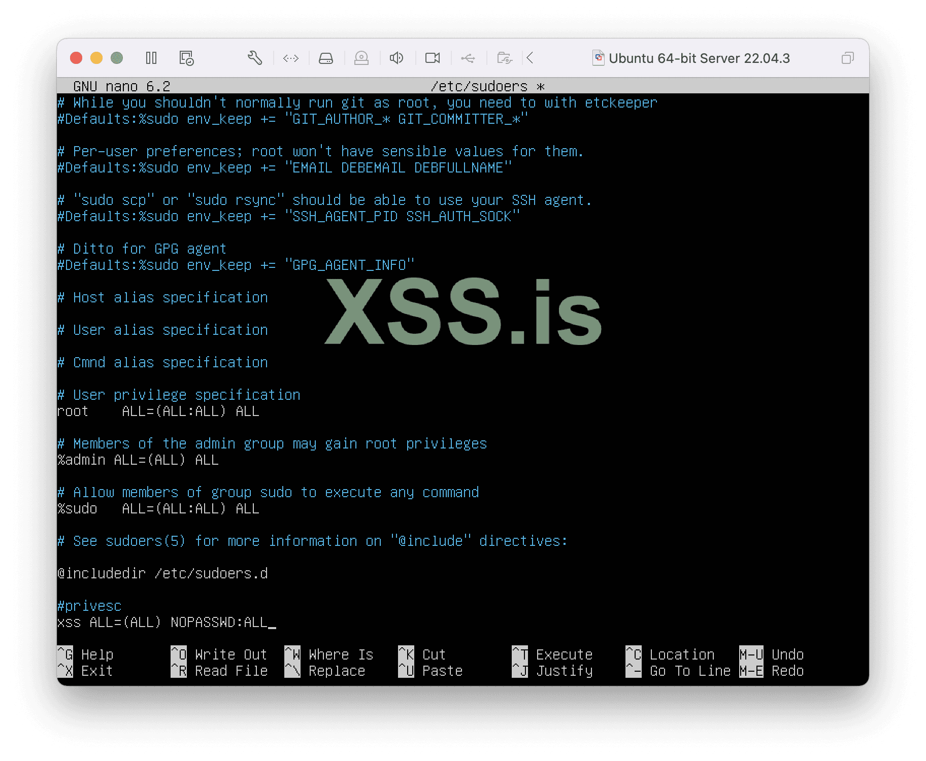 Изображение [47]: Редактирование файла sudoers