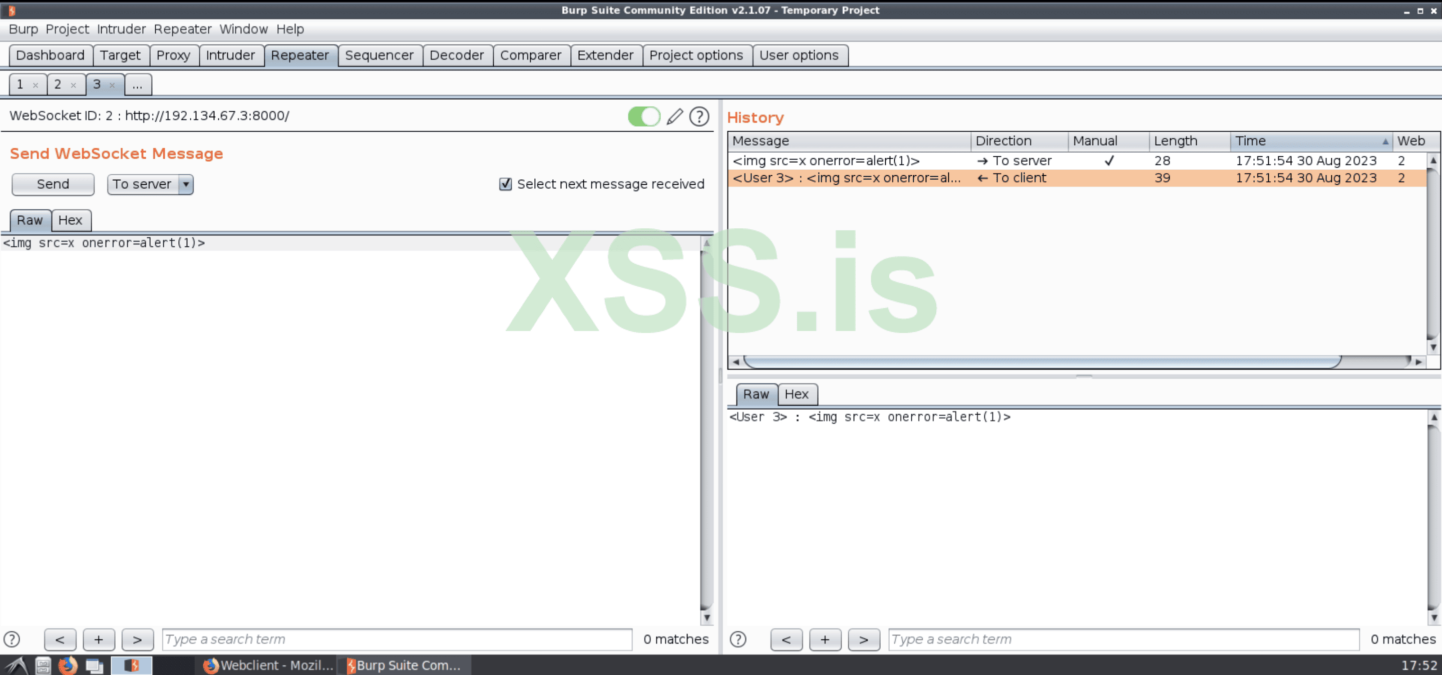 Изображение [15]: Пробуем полезную нагрузку через BurpSuite