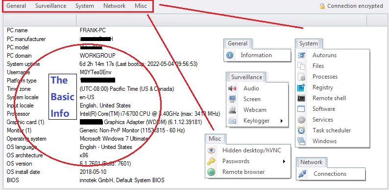 Рисунок 3.4 – Панель инструментов и функции, поддерживаемые BitRat