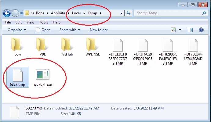 Скриншот временного файла с украденной контактной информацией электронной почты